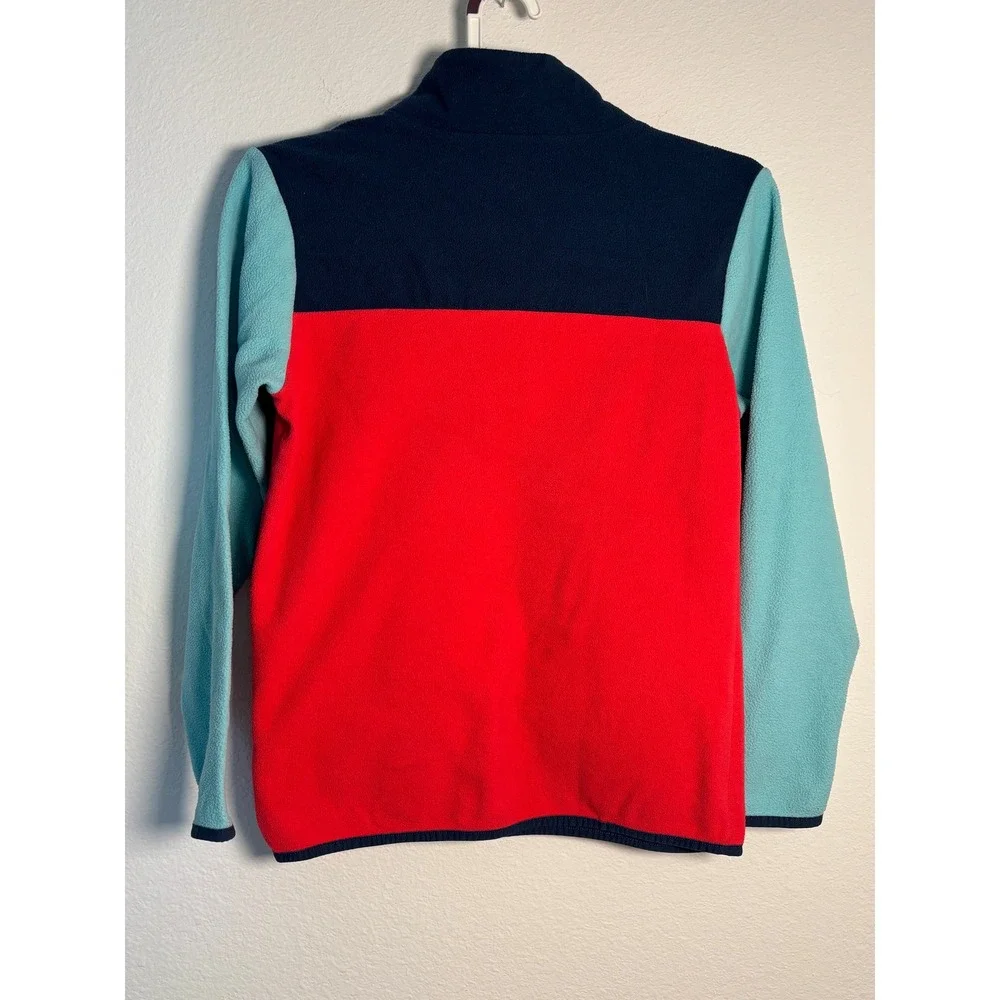 The North Face Girls‎ XL TKA Glacier Fleece Pullover Colorblock Red Blue Aqua